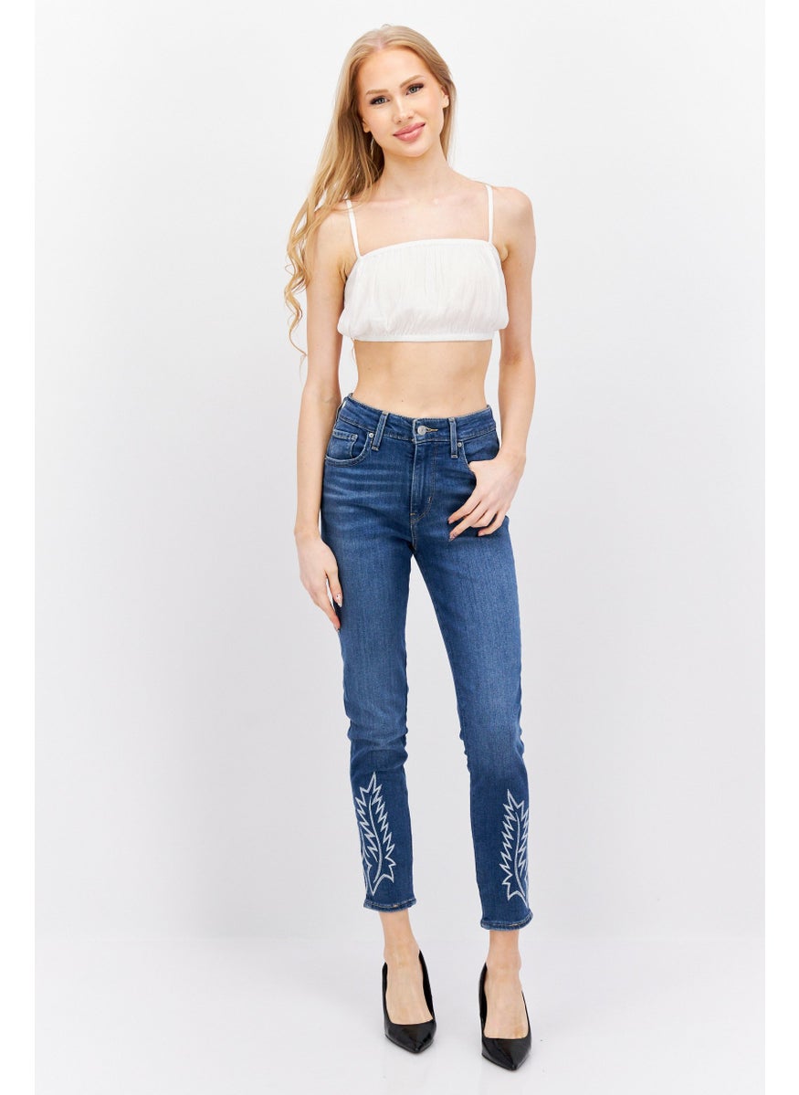 Levi's - Women High Waist Washed Stretchable Denim Jeans, Blue - Image 1