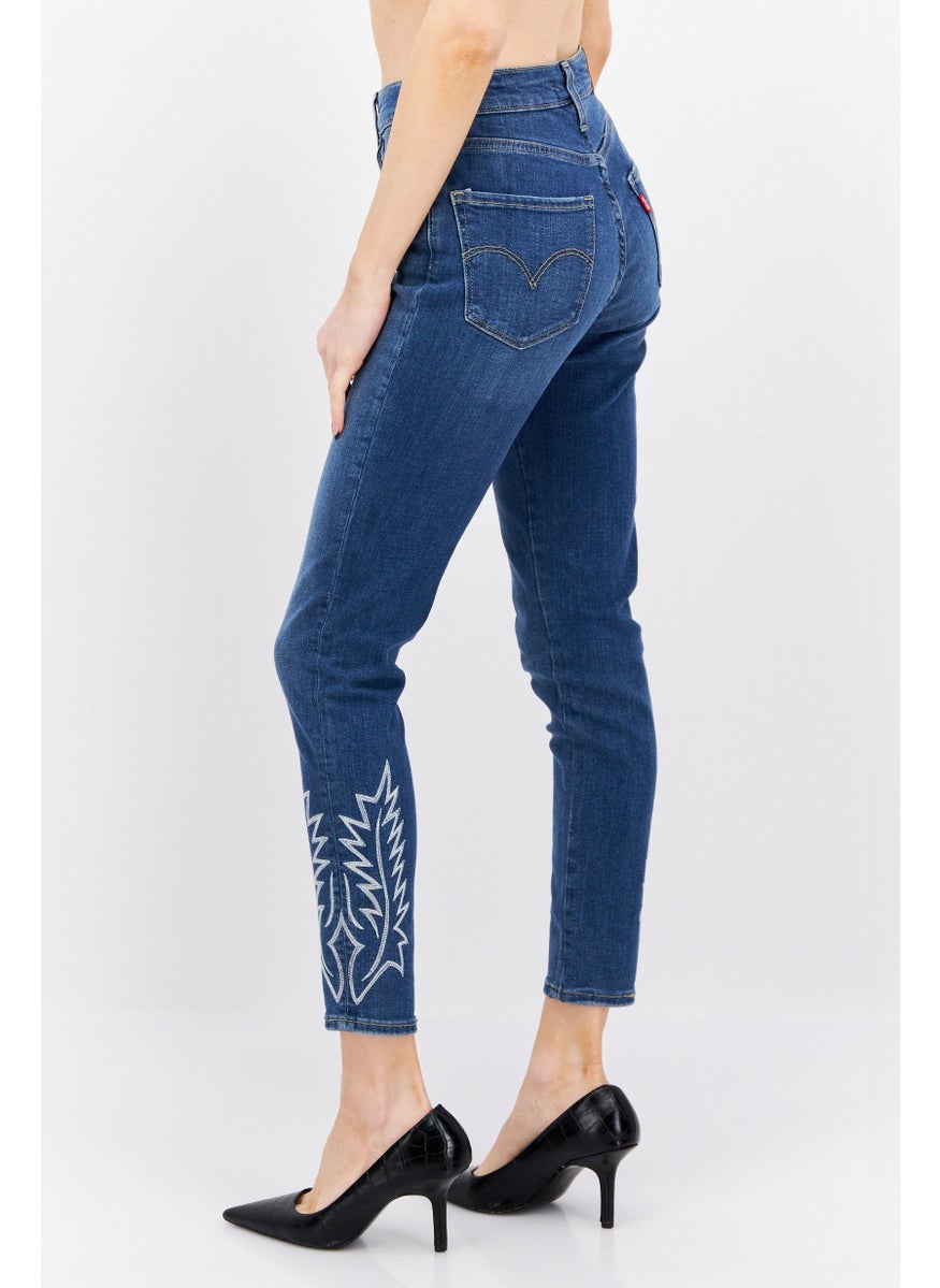 Levi's - Women High Waist Washed Stretchable Denim Jeans, Blue - Image 1