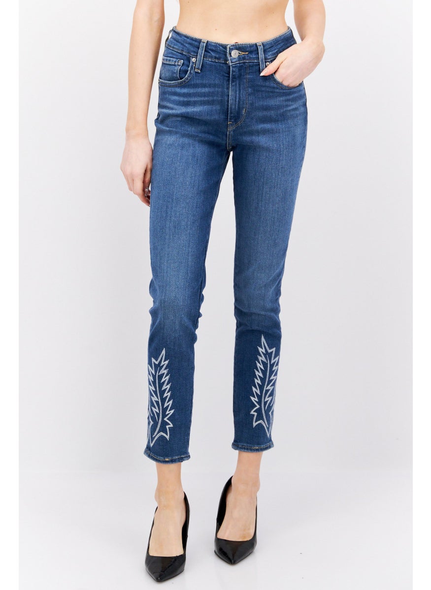 Levi's - Women High Waist Washed Stretchable Denim Jeans, Blue - Image 1