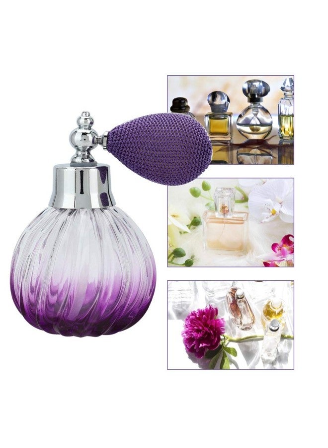 90ML Classic Round Perfume Bottle Atomizer, Refillable Empty Glass Perfume Bottle Short Spray Atomizer, Retro Style Glass Empty Perfume Spray Bottle - Image 3
