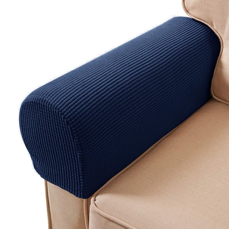 ESRISE Sofa Arm Chair Covers, Couch Armrest Armchair Covers, Stretch Anti-Slip Recliner Slipcovers Furniture Protector, Set of 2 (Navy Blue) - Image 1