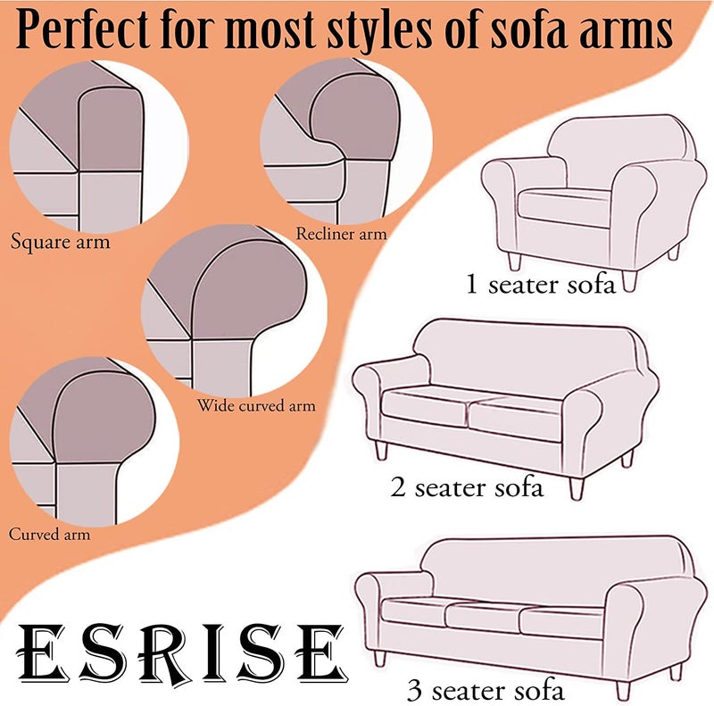 ESRISE Sofa Arm Chair Covers, Couch Armrest Armchair Covers, Stretch Anti-Slip Recliner Slipcovers Furniture Protector, Set of 2 (Navy Blue) - Image 3