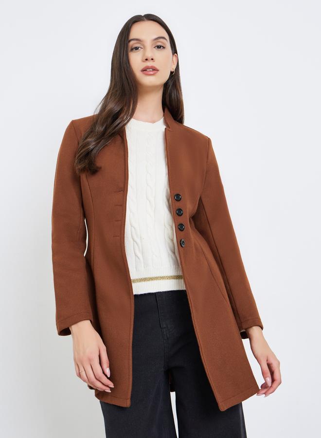 Take Two Women Brown Fitted Long Sleeve Jacket - Image 1