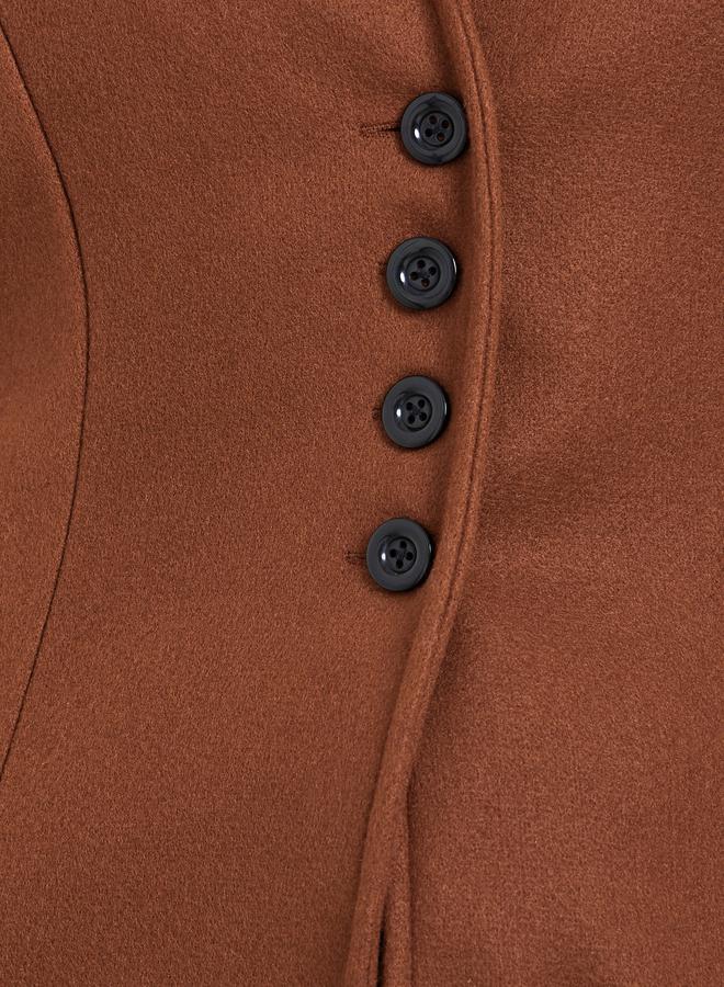 Take Two Women Brown Fitted Long Sleeve Jacket - Image 4