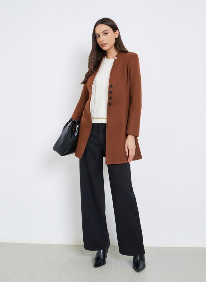 Take Two Women Brown Fitted Long Sleeve Jacket - Image 2