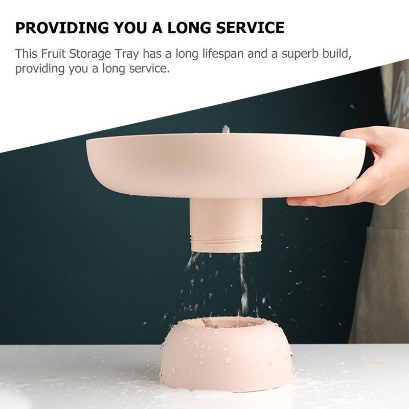 High Base Storage Plate Food Serving Dish Food Container Fruit Plate Detachable Plate - Image 3