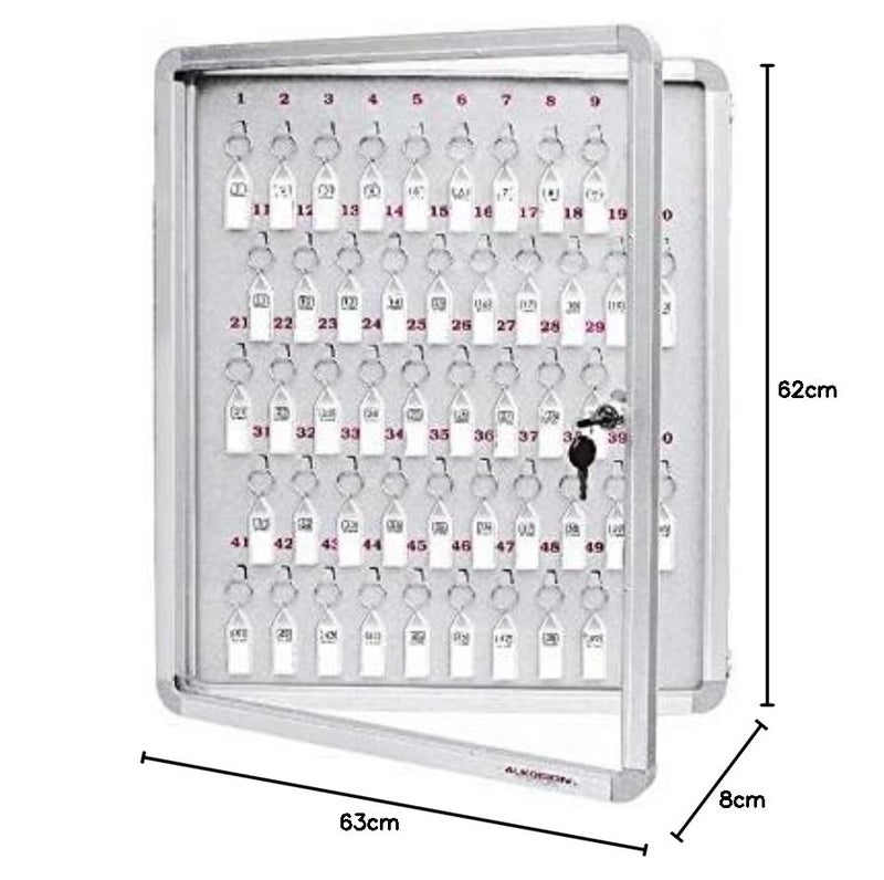 ALKOSIGN Sliding Cover Glass Steel Back Keyboard Cabinets 50 KeysASGKB 50 630mm X 620mm - Image 2