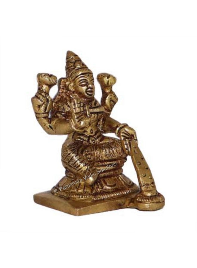 ARKAM Brass Dhan Lakshmi Murti/Dhan Laxmi Idol/Pital Ashthalakshmi Statue - Antique Brass for Home/Temple/Office (Height: 6.5 cm, Weight: 200 GMS) - Image 2