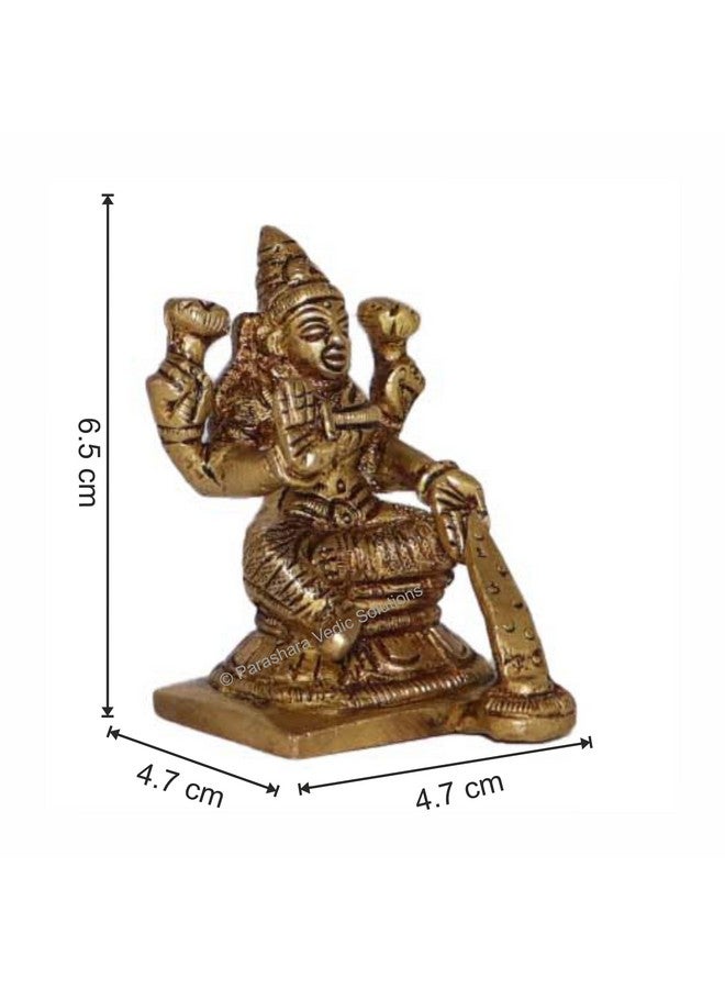 ARKAM Brass Dhan Lakshmi Murti/Dhan Laxmi Idol/Pital Ashthalakshmi Statue - Antique Brass for Home/Temple/Office (Height: 6.5 cm, Weight: 200 GMS) - Image 5