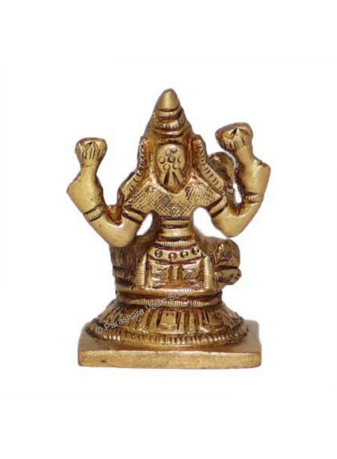 ARKAM Brass Dhan Lakshmi Murti/Dhan Laxmi Idol/Pital Ashthalakshmi Statue - Antique Brass for Home/Temple/Office (Height: 6.5 cm, Weight: 200 GMS) - Image 4