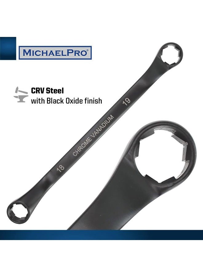 MichaelPro MP001217 7Pc Black Oxide Bolt Extractor Offset Wrench Set (Metric) | 6-Point Rounded Box End Nut & Bolt Remover | Rounded, Stripped, Thin Bolt & Nut Remover - Image 5