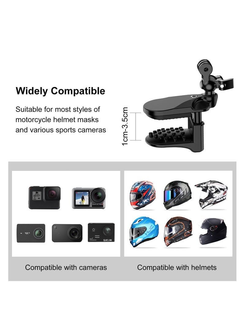 SYOSI Motorcycle Helmet Chin Clamp Mount, Universal Clamp Mount for Action Cameras, Head View Holder Attach for GoPro Hero 12, 11, 10/DJI Osmo Action 4/Insta360 X3/AKASO/SJCAM and Other Action Cameras - Image 3