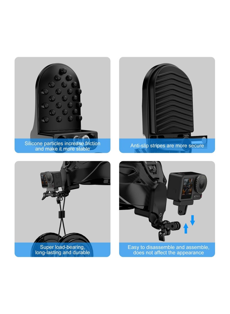 SYOSI Motorcycle Helmet Chin Clamp Mount, Universal Clamp Mount for Action Cameras, Head View Holder Attach for GoPro Hero 12, 11, 10/DJI Osmo Action 4/Insta360 X3/AKASO/SJCAM and Other Action Cameras - Image 4