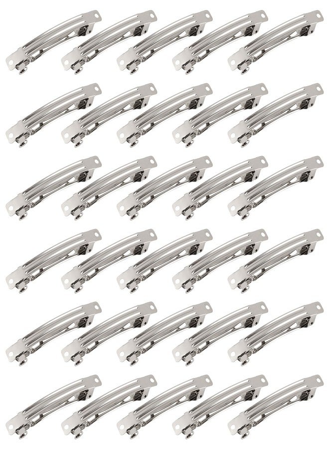AUEAR, French Barrette Iron Rectangle Hair Clips for DIY Clip Craft Bows (50 Pack, 3 Inch 80mm) - Image 1