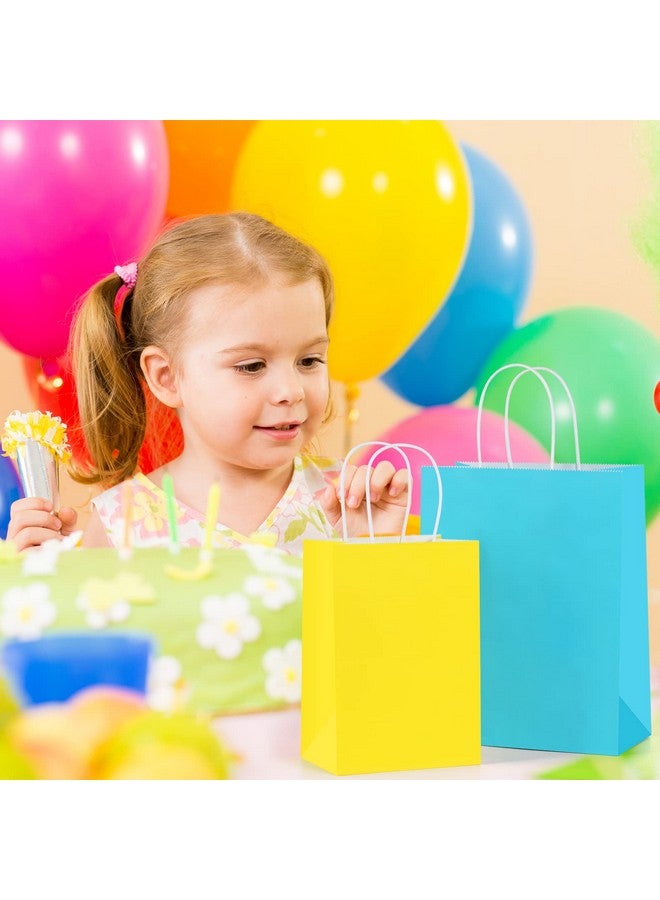 BagDream 24Pcs Small Party Favor Paper Gift Bags With Handles 6 Assorted Rainbow Colors Party Bags Kraft Paper Bags For Wedding Brithday Parties 5.25X3.75X8 - Image 3