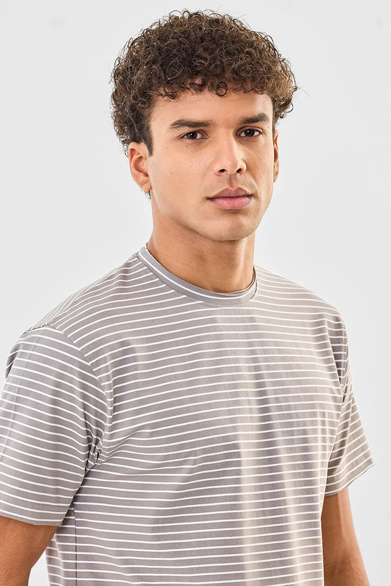 SNITCH Stripes Stretch Slim Fit T-Shirt