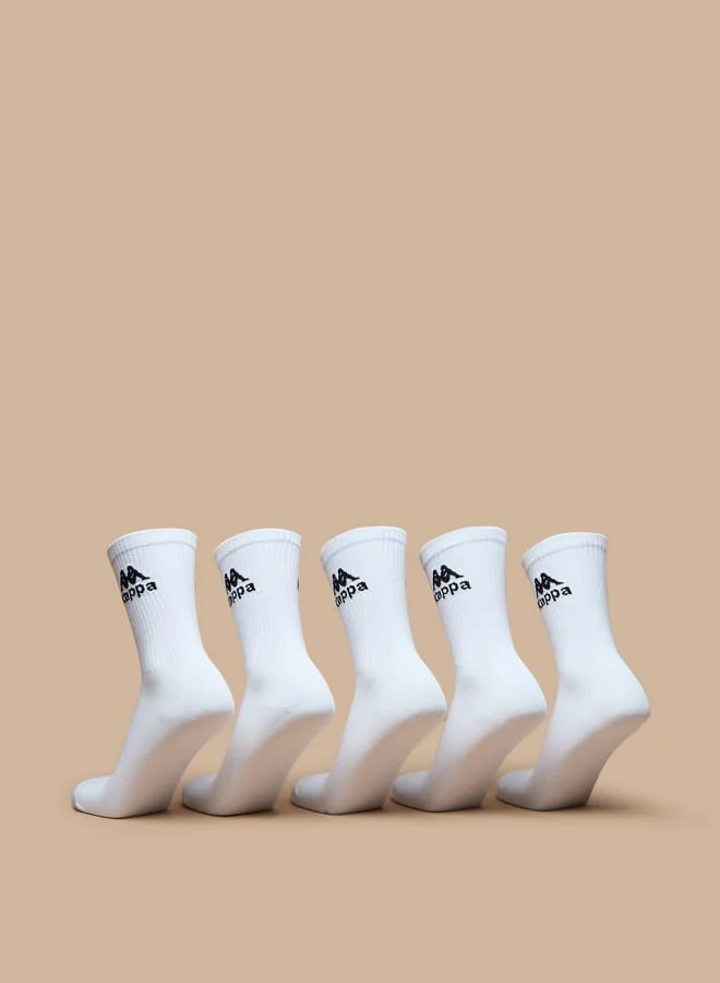 Kappa White Men's Solid Crew Length Sports Socks - Set of 5 for Men | Best Price UAE