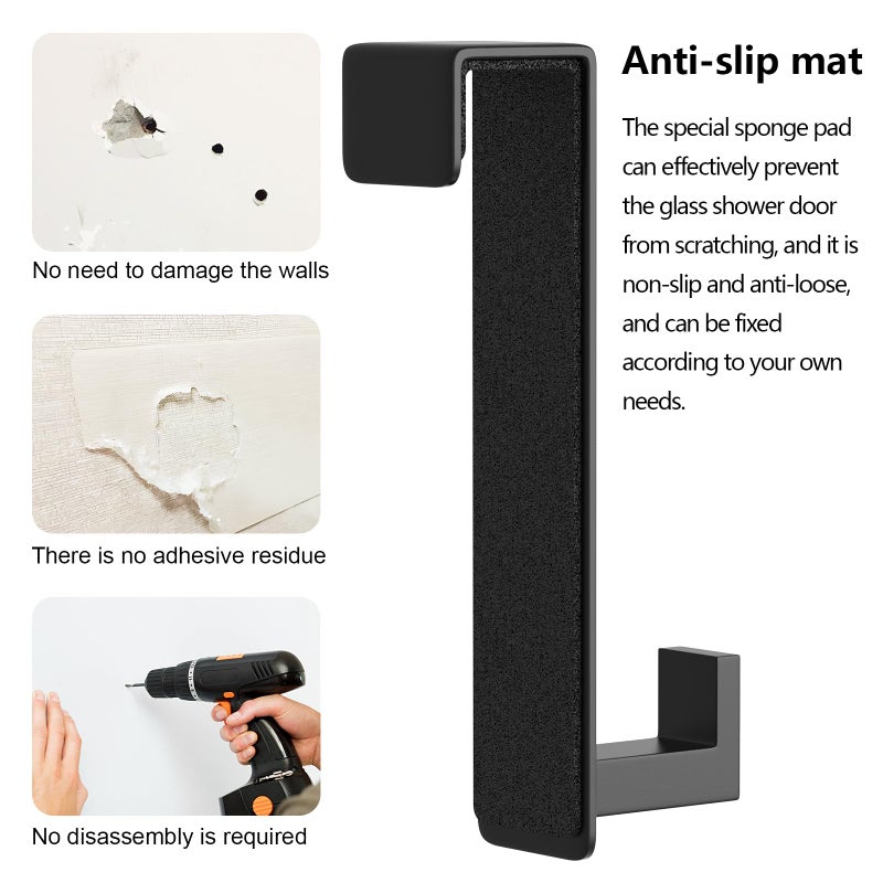 WUIVIUT 2 Pack Heavy Duty Single Over The Door Hooks L-Shaped Bedroom Door, Jacket Hanger Hook, 1.77 inch Wide Over The Door Hook, Strong Holder for Coats(L Shape 2 Pack, Fits 1-3/4'' Thick) - Image 5