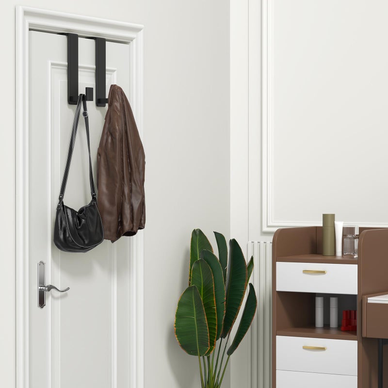 WUIVIUT 2 Pack Heavy Duty Single Over The Door Hooks L-Shaped Bedroom Door, Jacket Hanger Hook, 1.77 inch Wide Over The Door Hook, Strong Holder for Coats(L Shape 2 Pack, Fits 1-3/4'' Thick) - Image 4