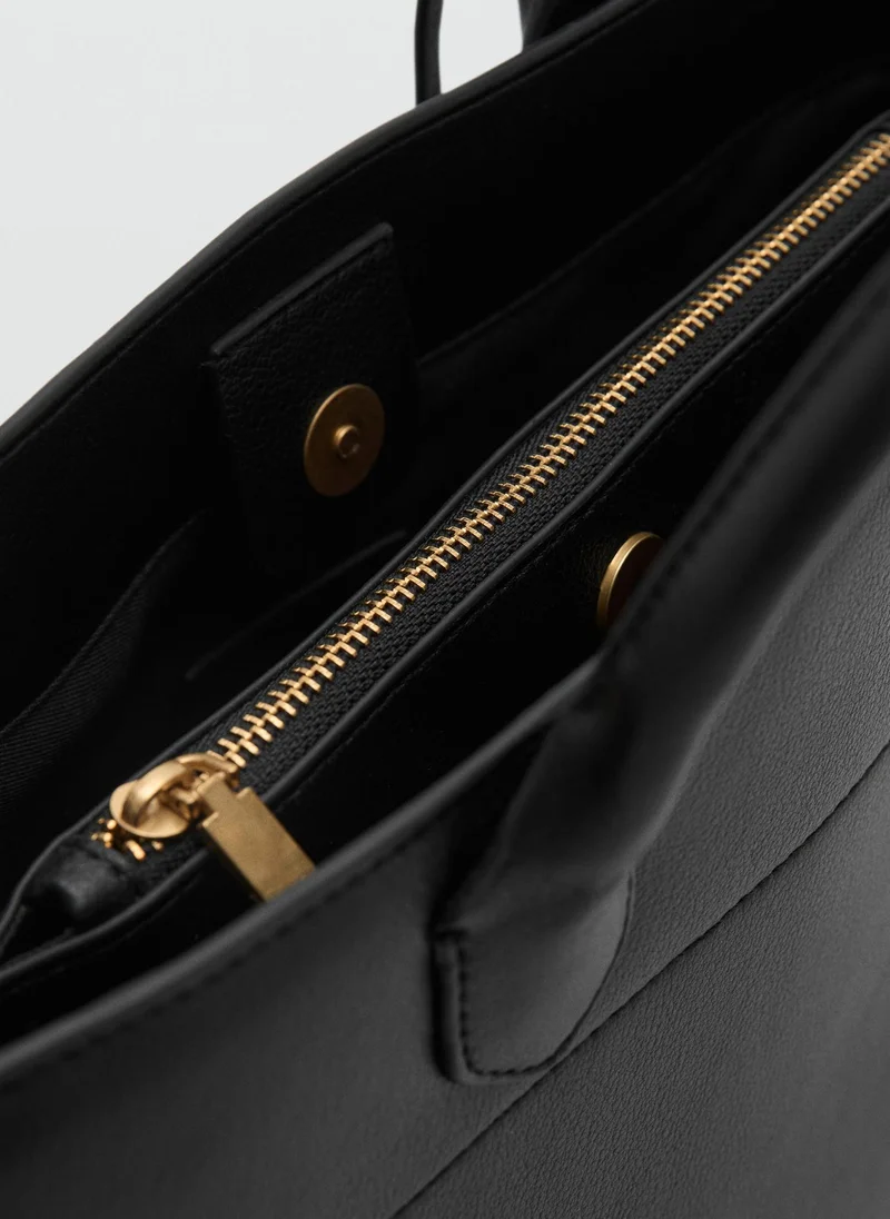 MANGO Casual Double Handle Shopper Bag