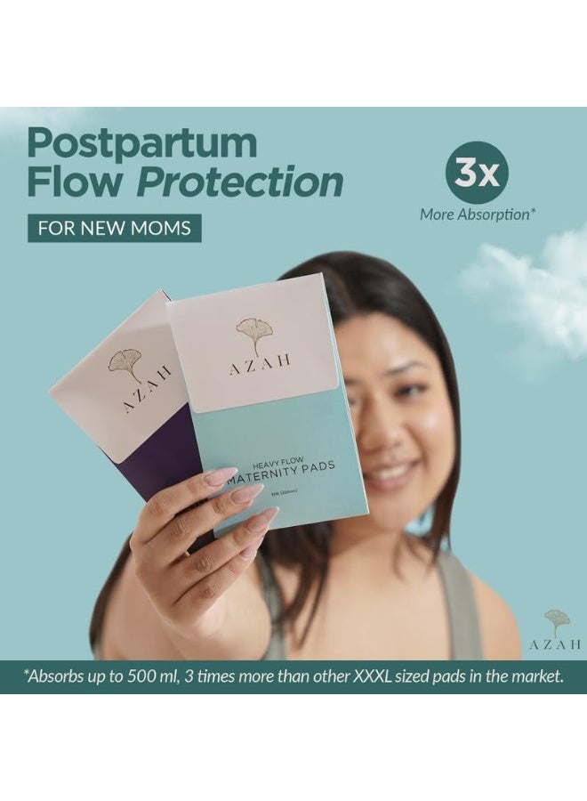 AZAH maternity pads after delivery pack of 25 xxxl sanitary napkins women leak proof postpartum flow urine incontinence ultra heavy flow - Image 2