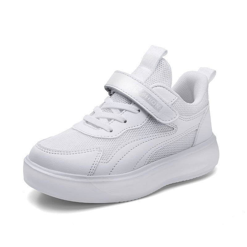 Boys Breathable Sneakers 2024 Fall Casual Running Shoes White (double net)