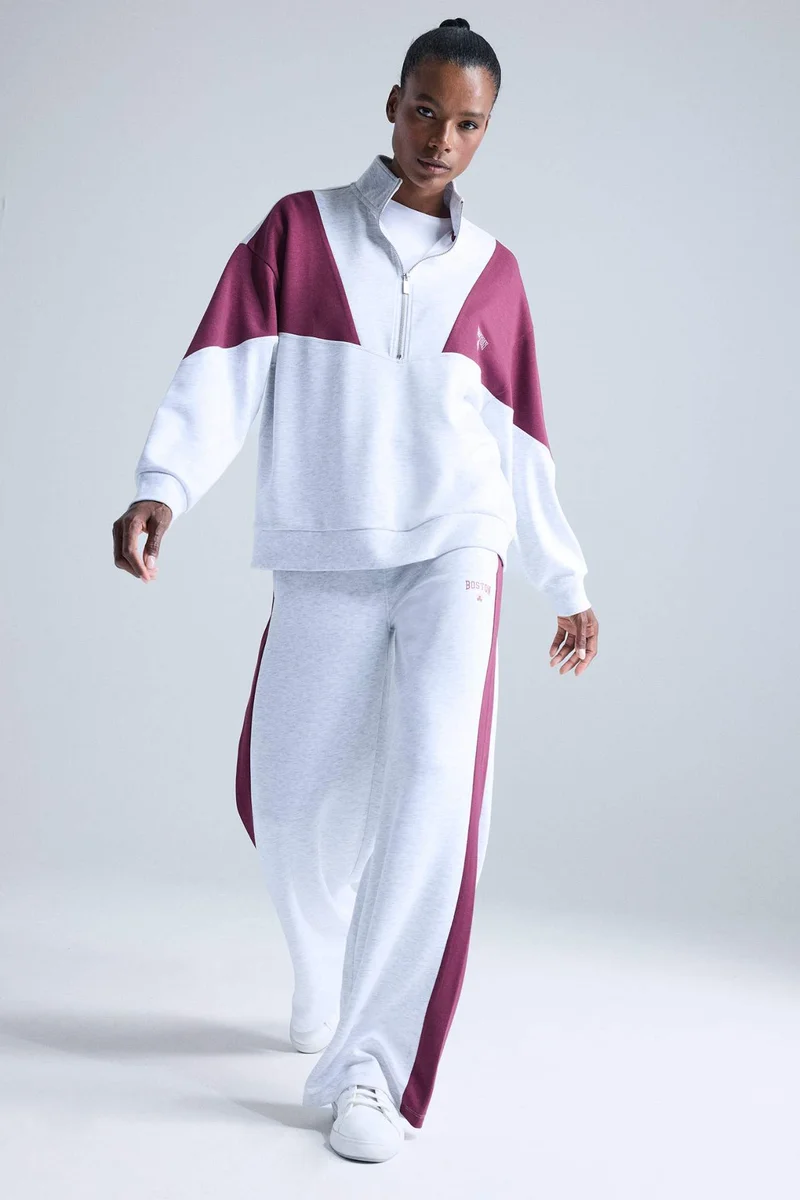 ديفاكتو DeFactoFit NBA Boston Celtics Wide Leg Standard Fit Scuba Fabric Sweatpants