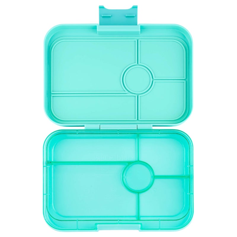 Yumbox Tapas Leakproof Bento Lunch Box - 5-Compartment Bento Container for Adults and Kids; Large Size 9.5x6.9x1.8; (Bali Aqua with Clear Aqua Tray) - Image 1