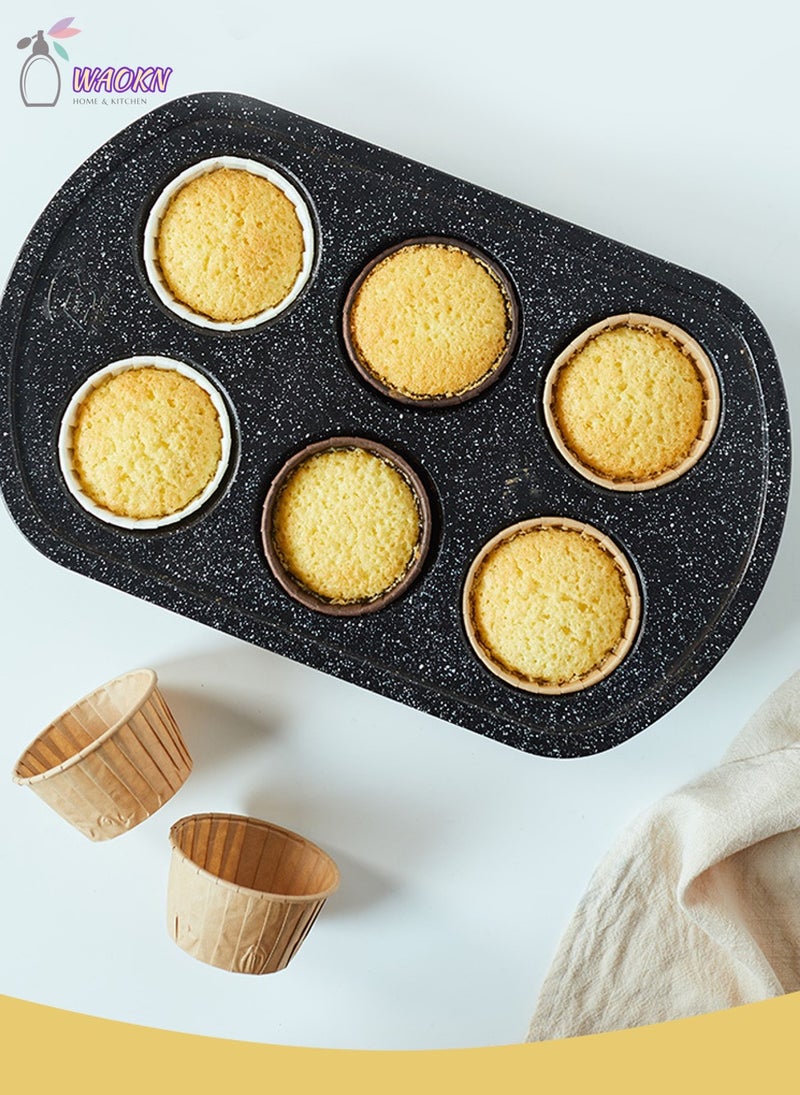 WAOKN Pack of 50 Disposable Roll-Up Cups Baking Paper For Cupcakes Paper Muffin Cupcake Moulds Baking Cups Muffin Moulds for Wedding Birthday Party Brown - Image 4