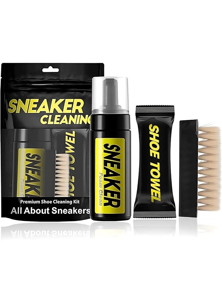 Influx Shoe Cleaner Kit for Sneaker, Water-Free Foam Sneaker Cleaner 5.3Oz with Shoe Brush and Shoe Cloth,Work on Most Shoes - Image 1