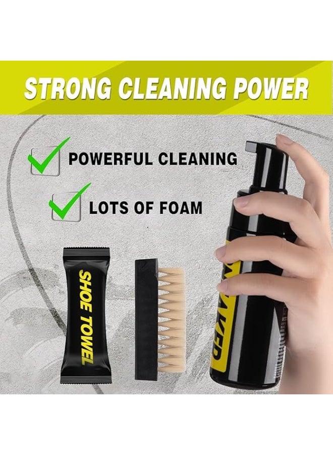 Influx Shoe Cleaner Kit for Sneaker, Water-Free Foam Sneaker Cleaner 5.3Oz with Shoe Brush and Shoe Cloth,Work on Most Shoes - Image 5