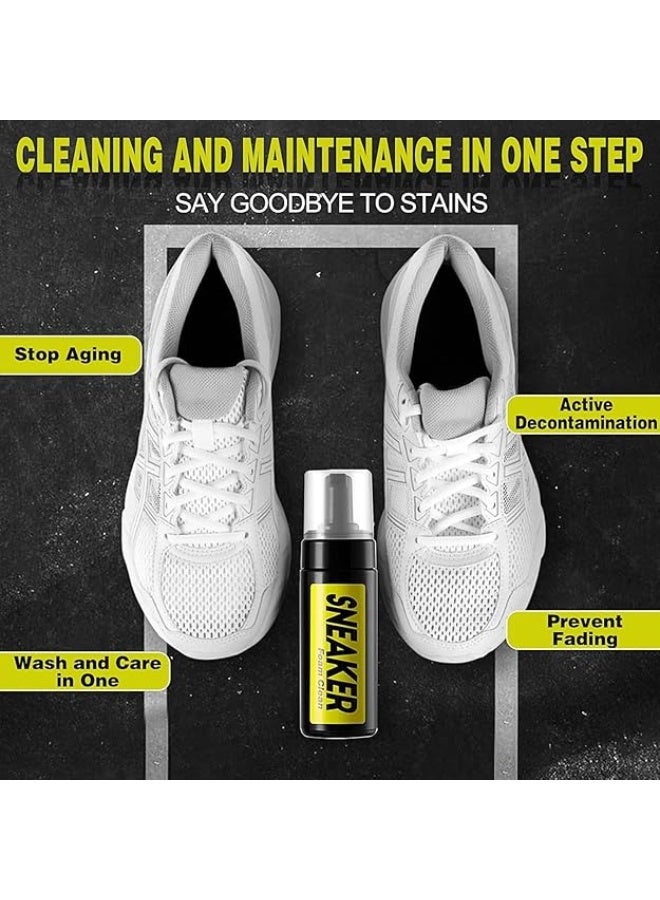 Influx Shoe Cleaner Kit for Sneaker, Water-Free Foam Sneaker Cleaner 5.3Oz with Shoe Brush and Shoe Cloth,Work on Most Shoes - Image 3