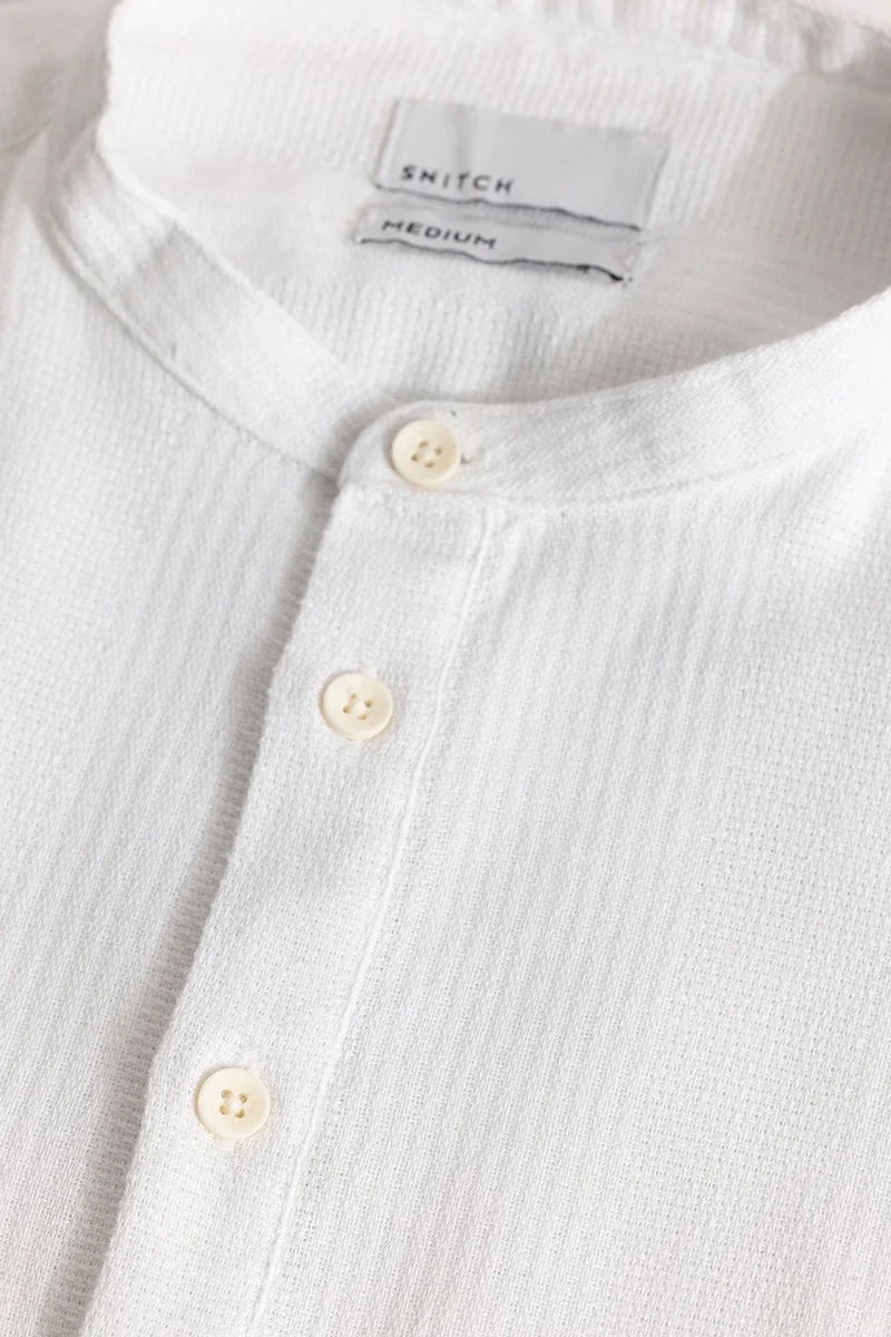 SNITCH Mandarin Line White Kurta