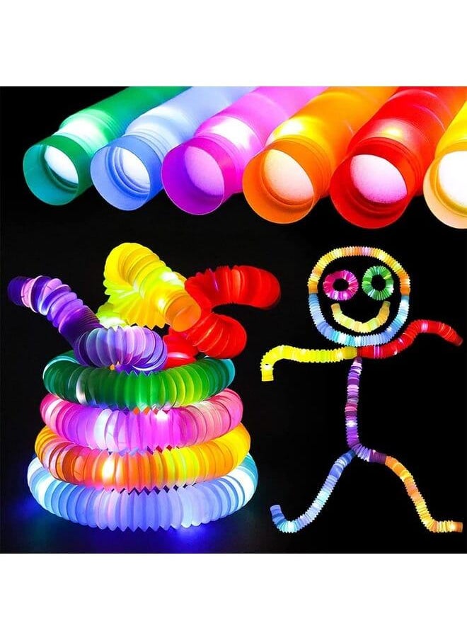 Generic - Party Hour Pipe Glow in The Dark Party Favors Glow Stick Sensory Kids Toy Stress Relief Light Up Pop Fidget Tubes Happy Birthday Decoration for Girls Boys (Glow Pipes) - Image 1