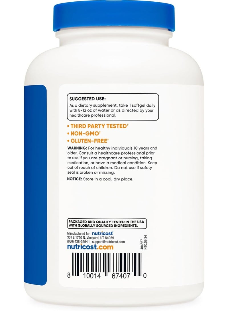 Nutricost, Extra Virgin Coconut Oil, 1,000 mg, 240 Capsules - Image 4
