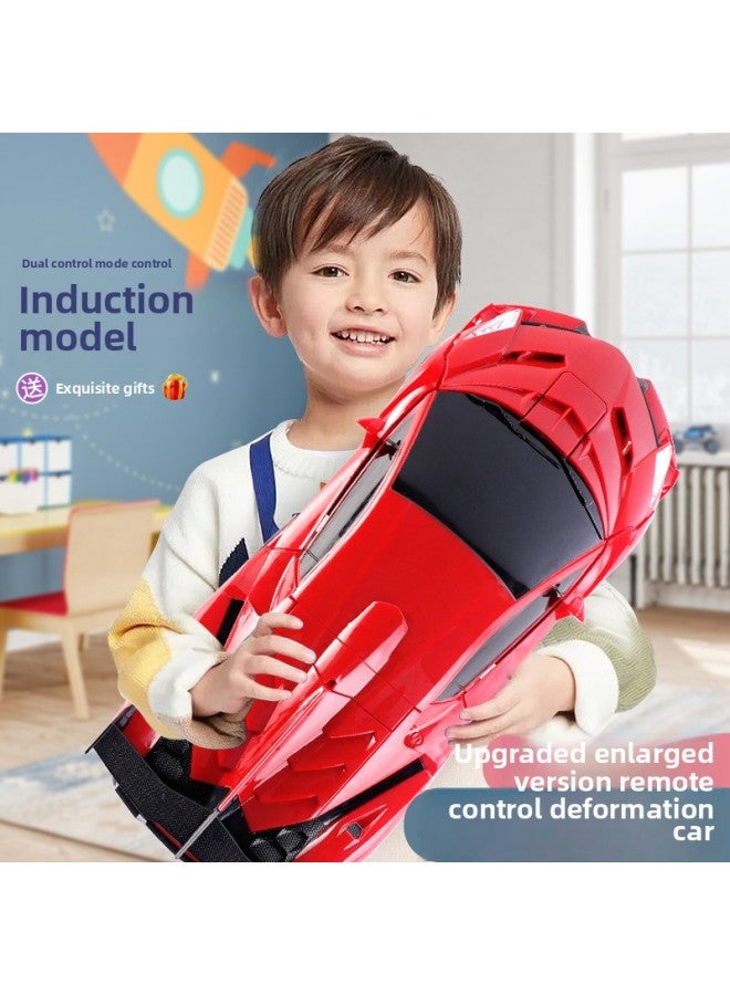 Popular Remote Control Car Gesture Induction Deformation Car Children's Deformation Robot Large Remote Control Toys-Color:1:12 Lanbo [tuhao Gold] 2.4g With Car Body Battery 777  - Image 4
