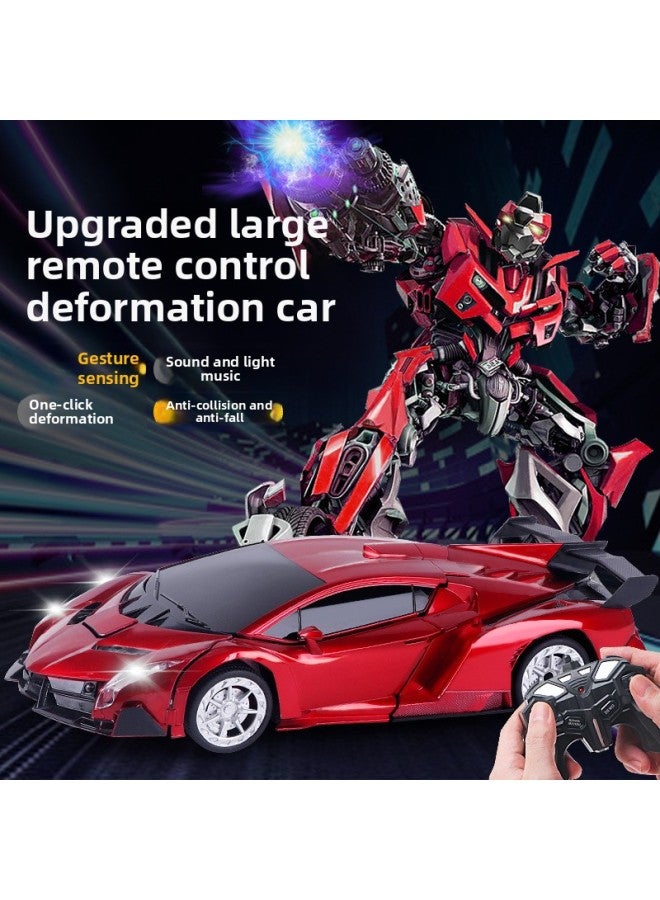 Popular Remote Control Car Gesture Induction Deformation Car Children's Deformation Robot Large Remote Control Toys-Color:1:12 Lanbo [tuhao Gold] 2.4g With Car Body Battery 777  - Image 2