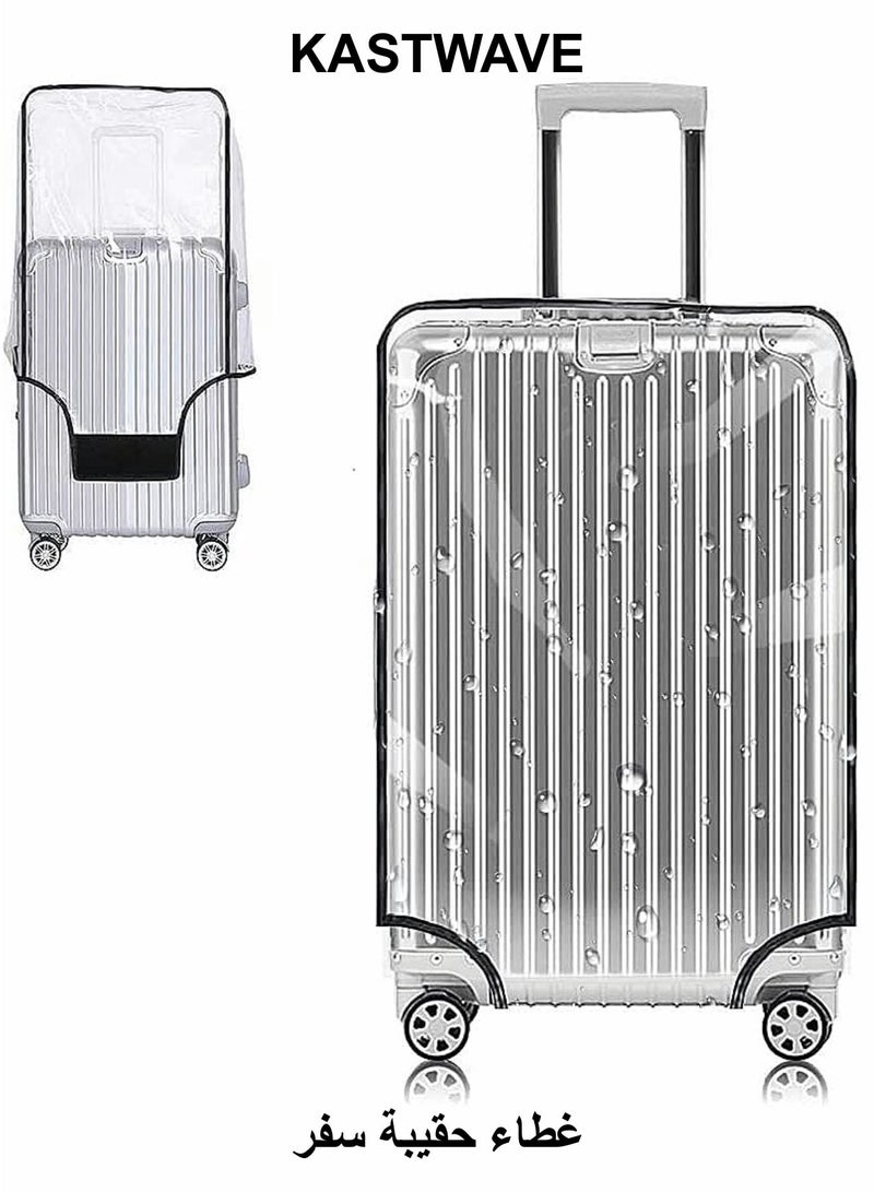 KASTWAVE Clear PVC Suitcase Cover Protectors, Travel Luggage Trolley Case Cover, Transparent Travel Luggage Cover Waterproof Dust-Proof Scratchproof for Business Trip Daily Using (26 Inch) - Image 1