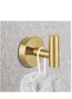 KASTWAVE Wall Towel Hooks Coat Hook Bathroom Robe 304 Stainless Steel Heavy Duty Door Hanger Towel Robe Clothes Cabinet Closet Sponges Hook Bathroom Bedroom Kitchen Hotel Pool 4 Packs (Gold)  - Image 3