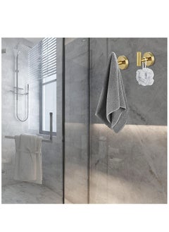 KASTWAVE Wall Towel Hooks Coat Hook Bathroom Robe 304 Stainless Steel Heavy Duty Door Hanger Towel Robe Clothes Cabinet Closet Sponges Hook Bathroom Bedroom Kitchen Hotel Pool 4 Packs (Gold)  - Image 4