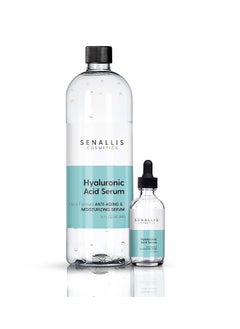 Hyaluronic Acid Serum 16 fl oz And 2 fl oz Made From Pure Anti AgingWrinkle Ultra Hydrating Moisturizer That Reduces Dry Skin Manufactured In USA