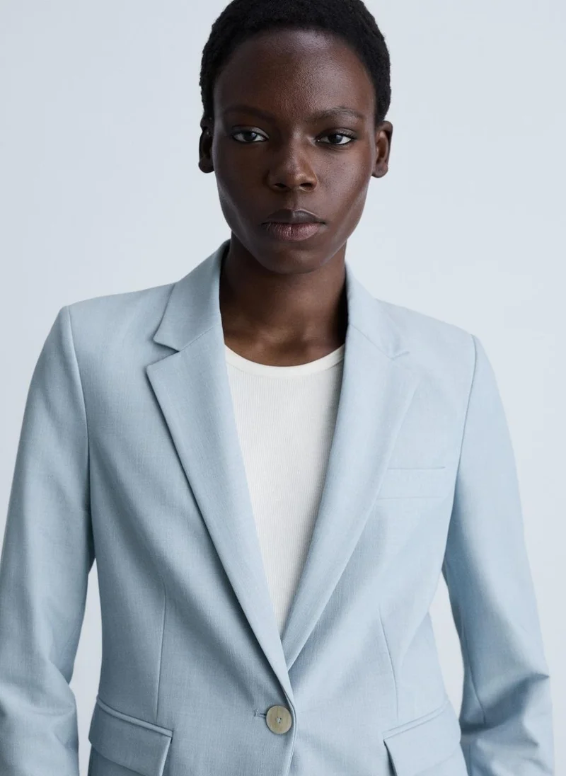 MANGO Tailored Fitted Suit Blazer