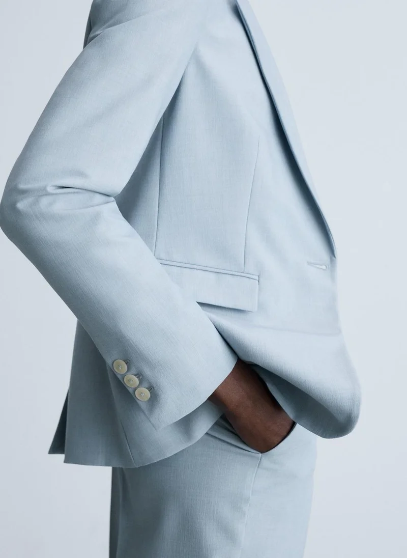MANGO Tailored Fitted Suit Blazer