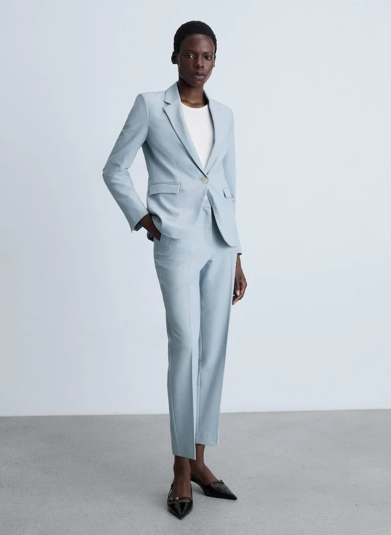 MANGO Tailored Fitted Suit Blazer