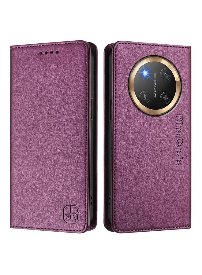 S-TOP Case For Honor X9c Global RC01 Dual-Folded Magnetic Suction RFID Leather Phone Case - Image 2