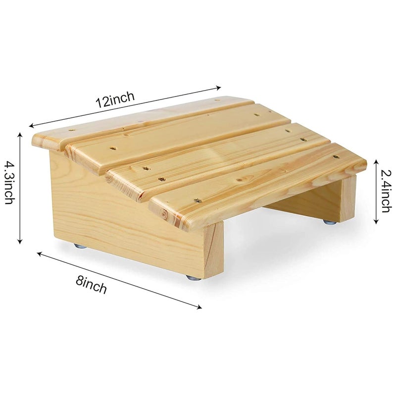 Dantawood Chair Foot Rest for Office in Natural Pine Wood Under Desk Foot Stool Foot Rest Foot Rest Under Table for Office Home Under Desk Foot Rest Pilot Stylesize L12 W 8 H 43 inch - Image 3