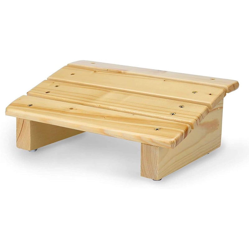 Dantawood Chair Foot Rest for Office in Natural Pine Wood Under Desk Foot Stool Foot Rest Foot Rest Under Table for Office Home Under Desk Foot Rest Pilot Stylesize L12 W 8 H 43 inch - Image 1