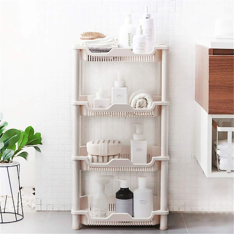 VHG Plastic Stand Rack with 4 Tiers for Kitchen Bathroom or Dressing Table Multipurpose Storage Unit Suitable for Fruits Vegetables Toiletries Etc - Image 3
