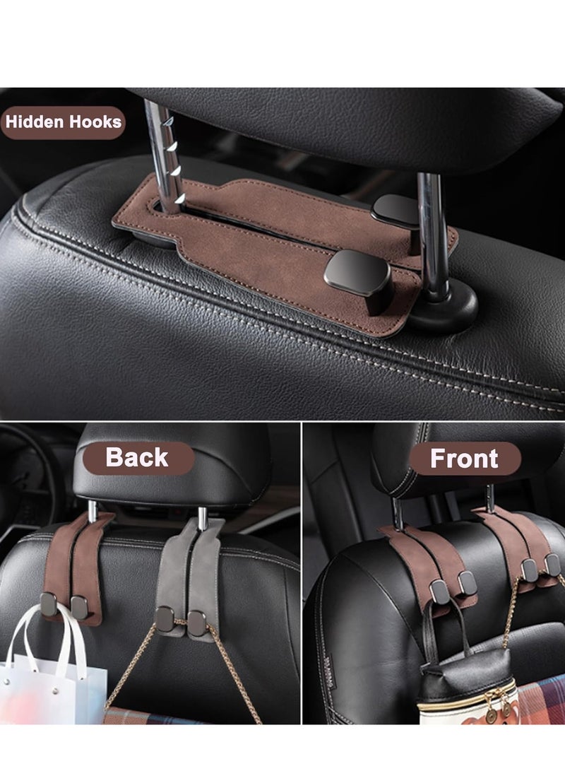 2 Pack Car Seat Hooks for Headrest, Double Headrest Purse Hooks for Car, Car Back Seat Headrest Hooks for Handbags, Bags, Purses Black  - Image 4