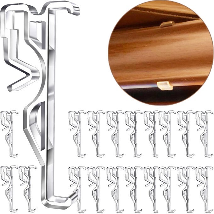 25 INCH VALANCE CLIPS CLEAR PLASTIC BLIND CLIPS HIDDEN WINDOW BLIND CLIPS FOR HORIZONTAL BLIND VALANCE 20 PCS